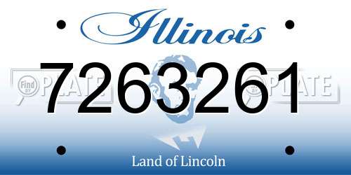 7263261 Illinois License Plate