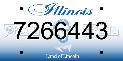 7266443 Illinois License Plate