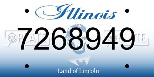 7268949 Illinois License Plate