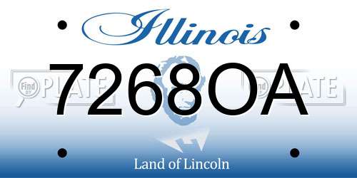 7268OA Illinois License Plate