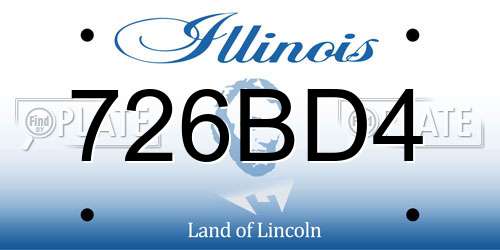 726BD4 Illinois License Plate