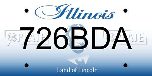 726BDA Illinois License Plate