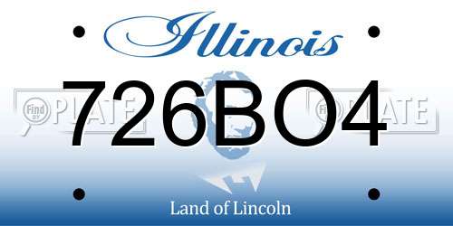726BO4 Illinois License Plate