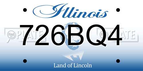 726BQ4 Illinois License Plate
