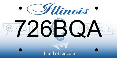 726BQA Illinois License Plate