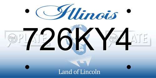 726KY4 Illinois License Plate