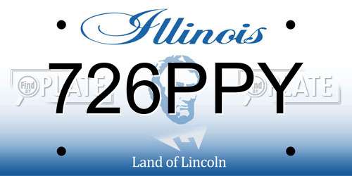 726PPY Illinois License Plate