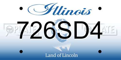726SD4 Illinois License Plate