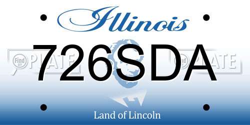 726SDA Illinois License Plate