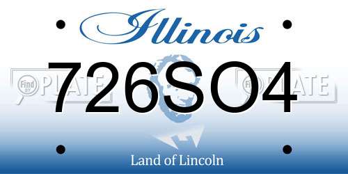 726SO4 Illinois License Plate