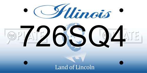 726SQ4 Illinois License Plate