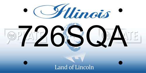 726SQA Illinois License Plate