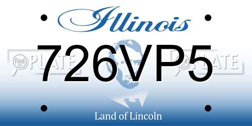 726VP5 Illinois License Plate