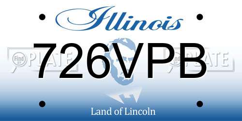 726VPB Illinois License Plate
