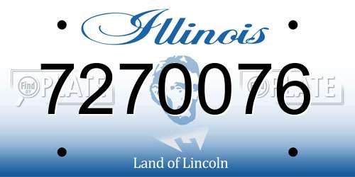 7270076 Illinois License Plate