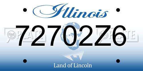 72702Z6 Illinois License Plate