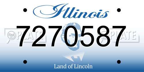 7270587 Illinois License Plate