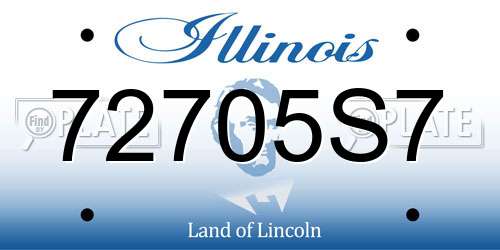 72705S7 Illinois License Plate