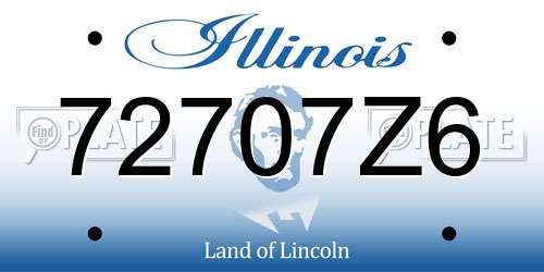 72707Z6 Illinois License Plate