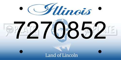 7270852 Illinois License Plate