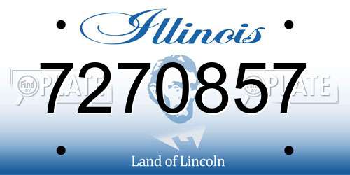 7270857 Illinois License Plate
