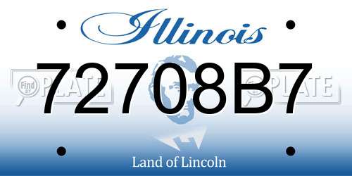 72708B7 Illinois License Plate