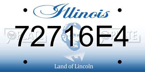 72716E4 Illinois License Plate