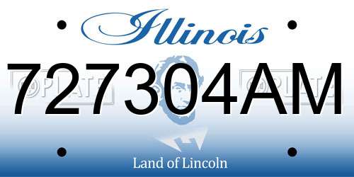 727304AM Illinois License Plate