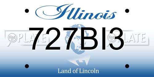 727BI3 Illinois License Plate