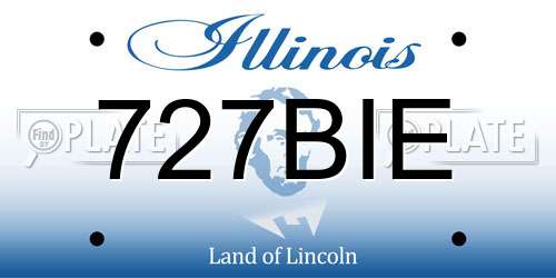 727BIE Illinois License Plate