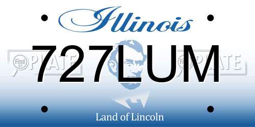 727LUM Illinois License Plate