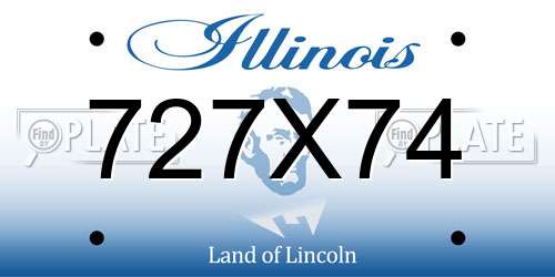 727X74 Illinois License Plate