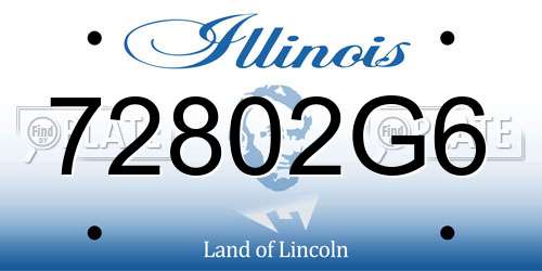 72802G6 Illinois License Plate