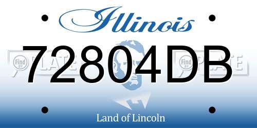 72804DB Illinois License Plate