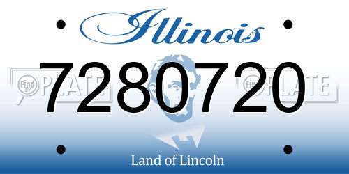 7280720 Illinois License Plate
