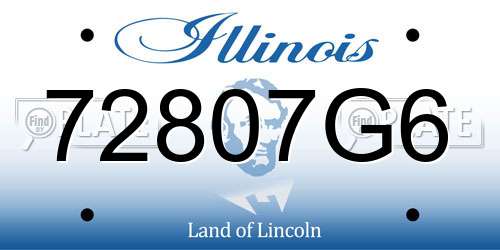 72807G6 Illinois License Plate