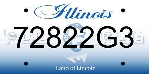 72822G3 Illinois License Plate
