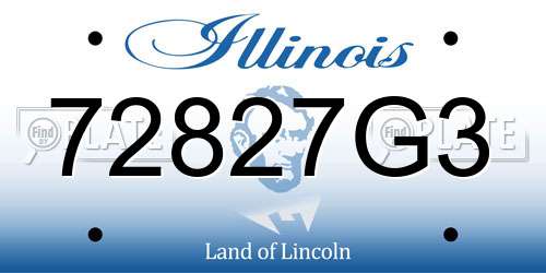 72827G3 Illinois License Plate