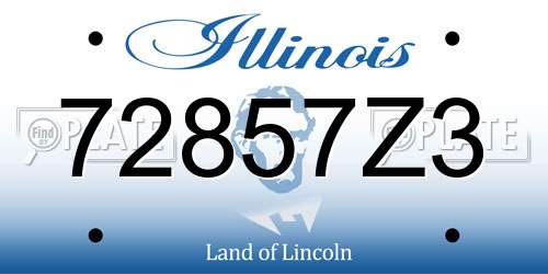 72857Z3 Illinois License Plate