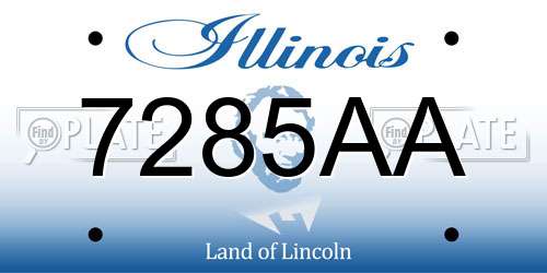 7285AA Illinois License Plate
