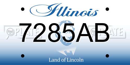 7285AB Illinois License Plate