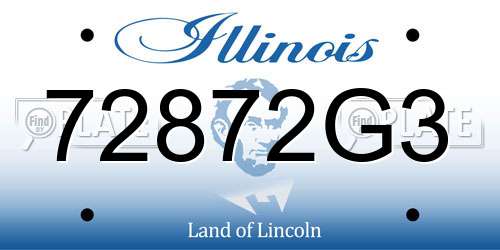 72872G3 Illinois License Plate