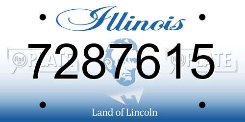7287615 Illinois License Plate