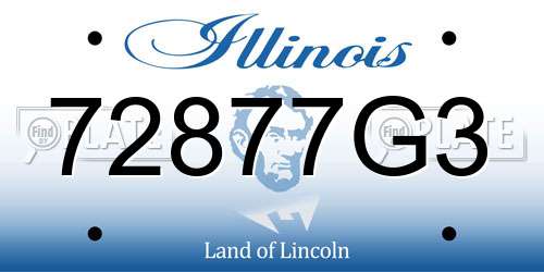 72877G3 Illinois License Plate