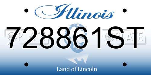 728861ST Illinois License Plate