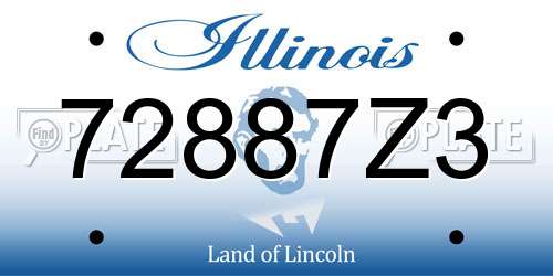 72887Z3 Illinois License Plate