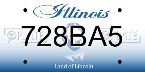 728BA5 Illinois License Plate