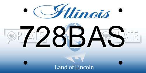 728BAS Illinois License Plate