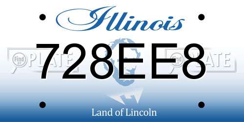 728EE8 Illinois License Plate