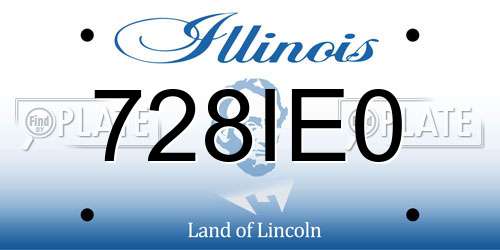 728IE0 Illinois License Plate